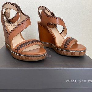 Vince Camuto Womens Ivanta Leather Open